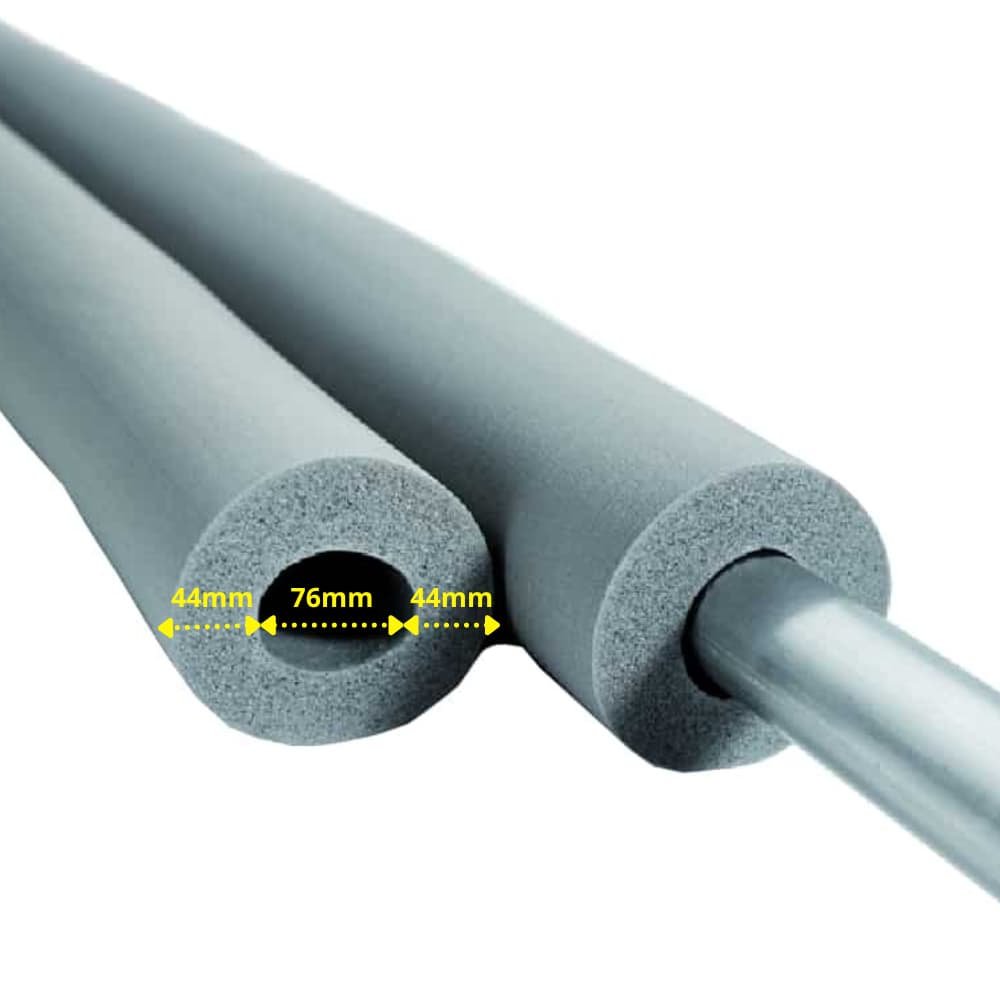 INSUL-TUBE® H PLUS Caucho 2m Aislamiento de Tubos Ø 76 mm x 40 mm Aislamiento 50% GEG-1