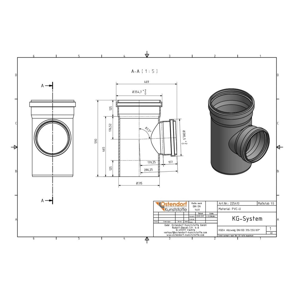 KGEA Abzweig DN/OD 315/250 87 Grados-1