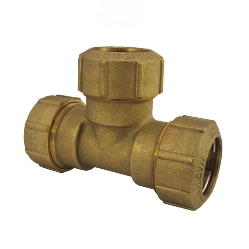 [BONI-34568] Conector de tubo PE de latón T-Pieza 32x32x32 3 Conexiones